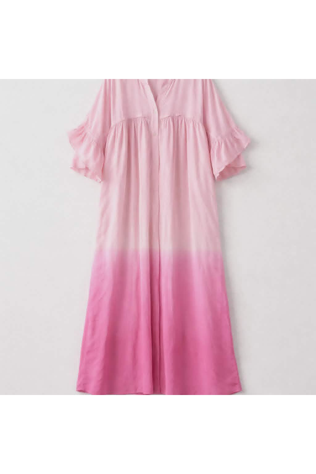 Sunset Dip Dye Maxi Jurk Roze