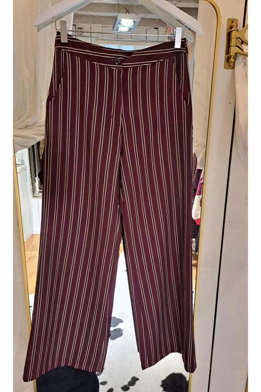Gestreepte pantalon burgundy