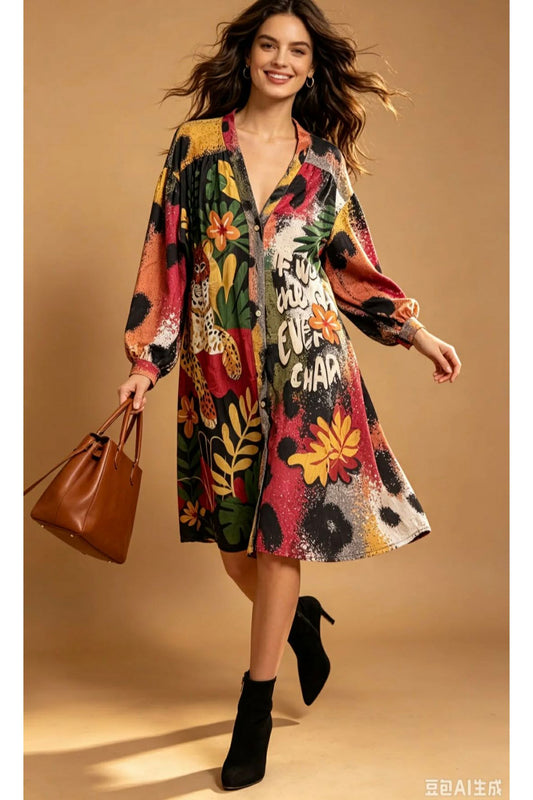 Wild Spirit Print Jurk