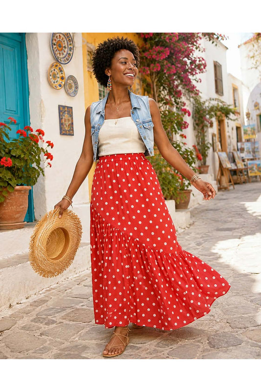 Maxirok Polka Love Rood