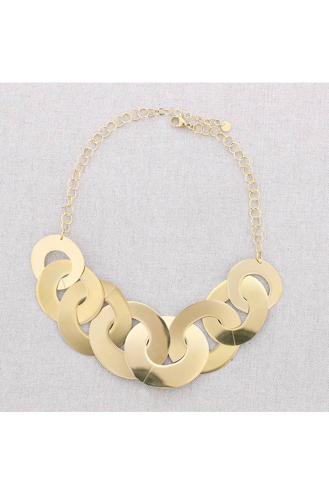 Stalen halsketting met verstrengelde schakels Goud