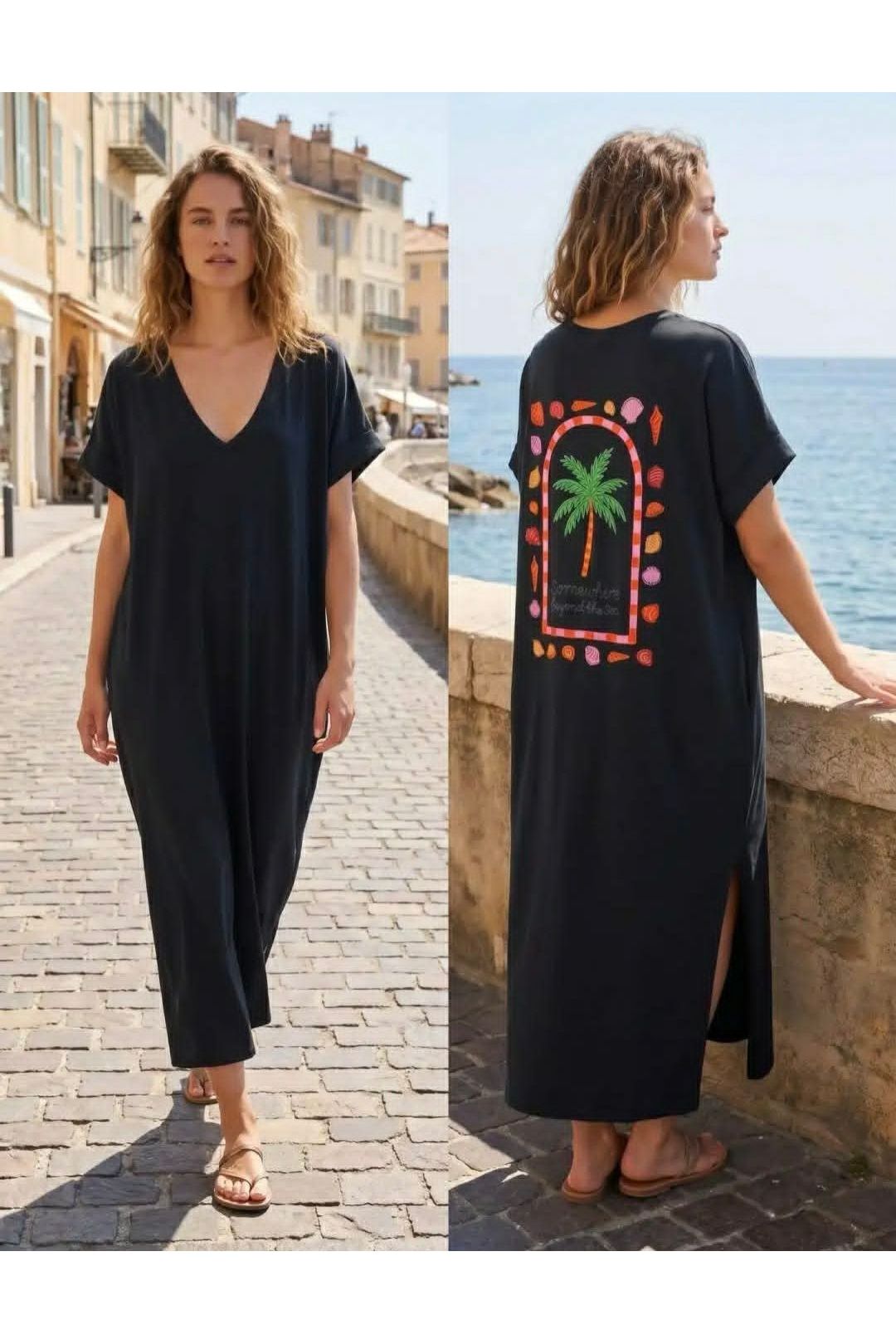 Somewhere Beyond The Sea Maxi Jurk Zwart