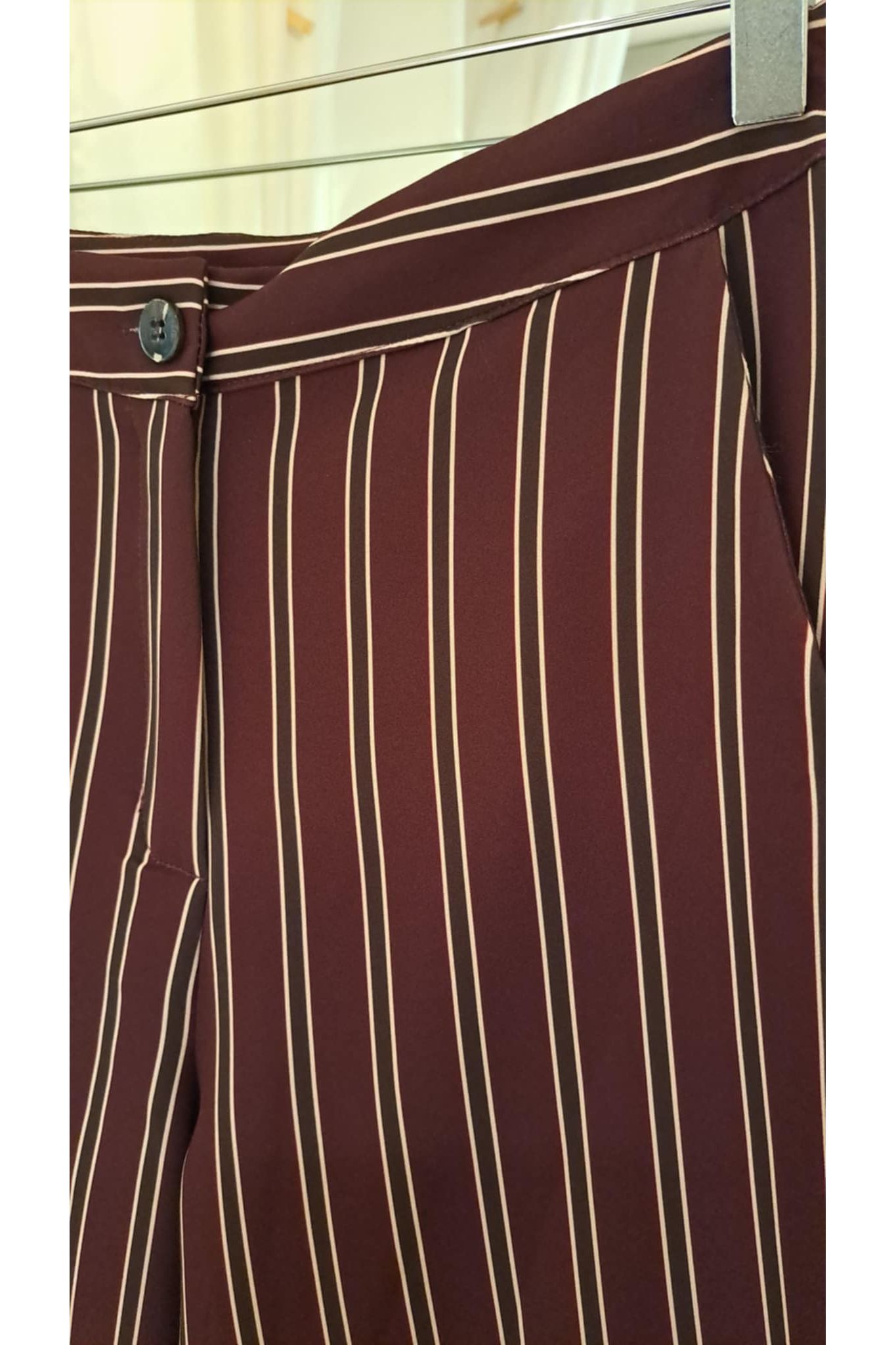 Gestreepte pantalon burgundy
