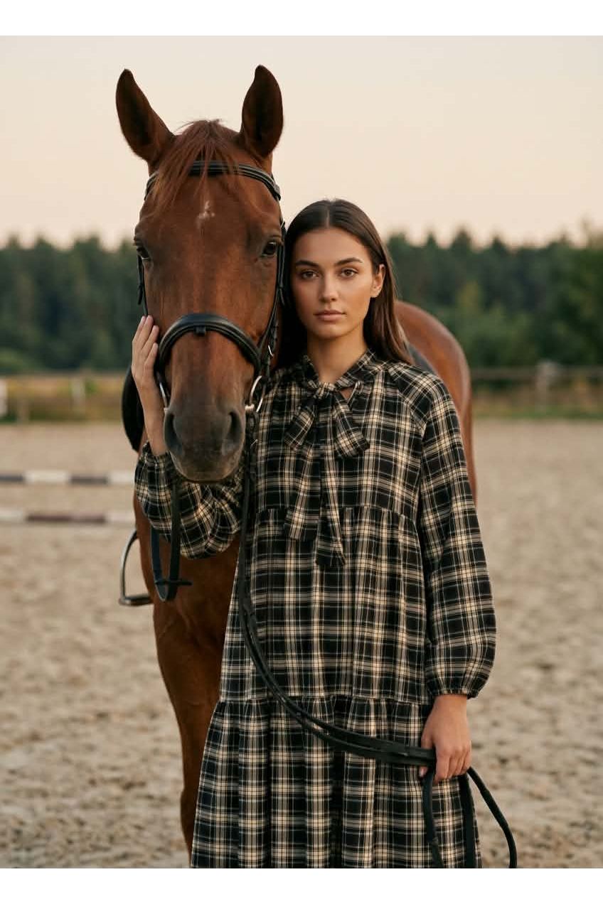 Country Check Boho Dress
