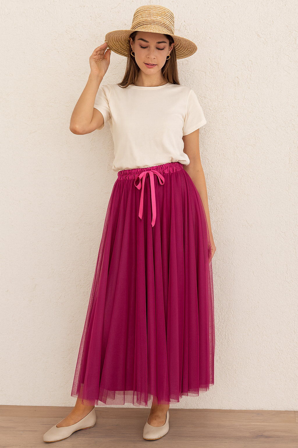 Paarse Tule Maxi Rok