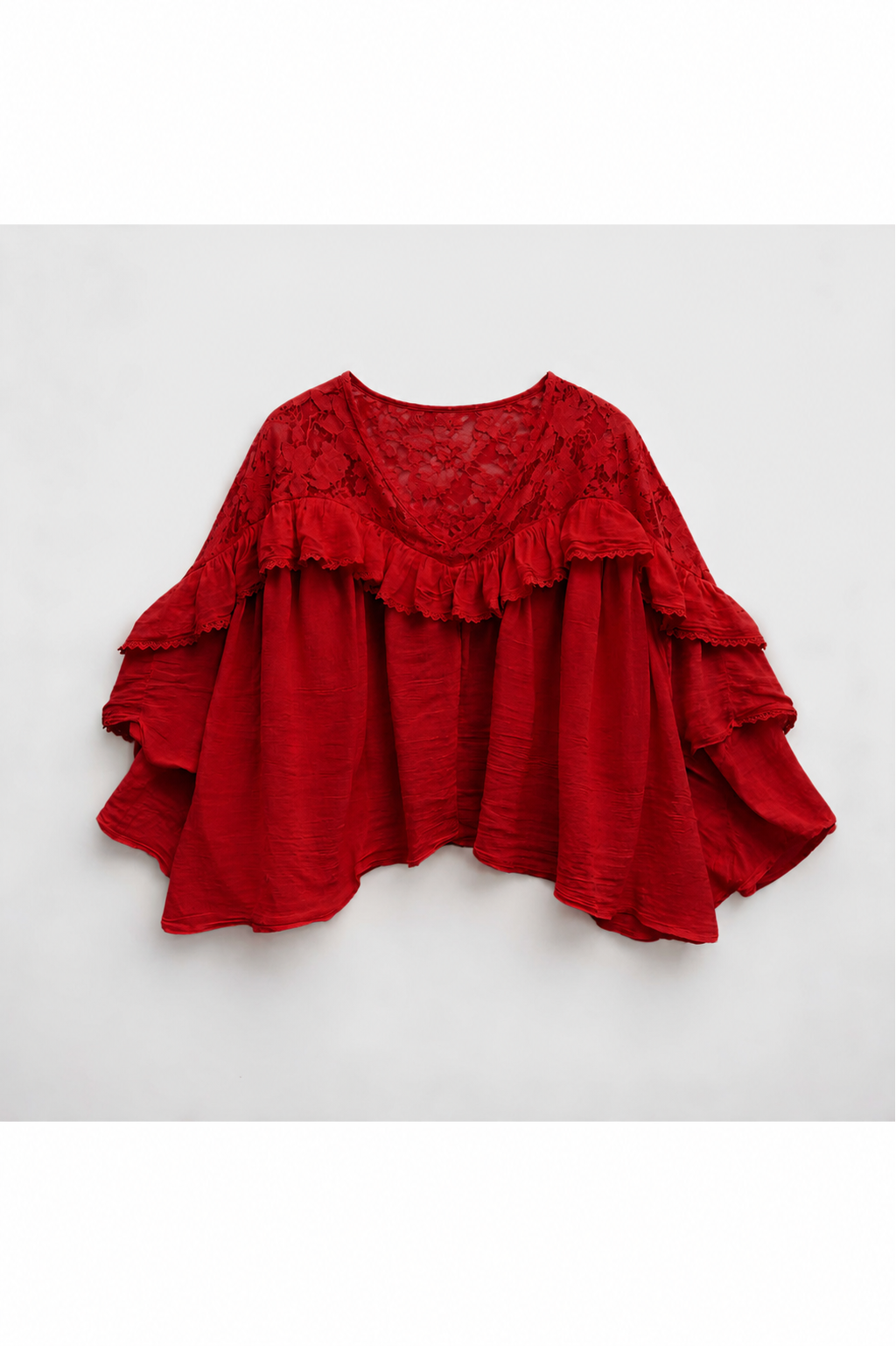 Bohemian kanten bloes Rood