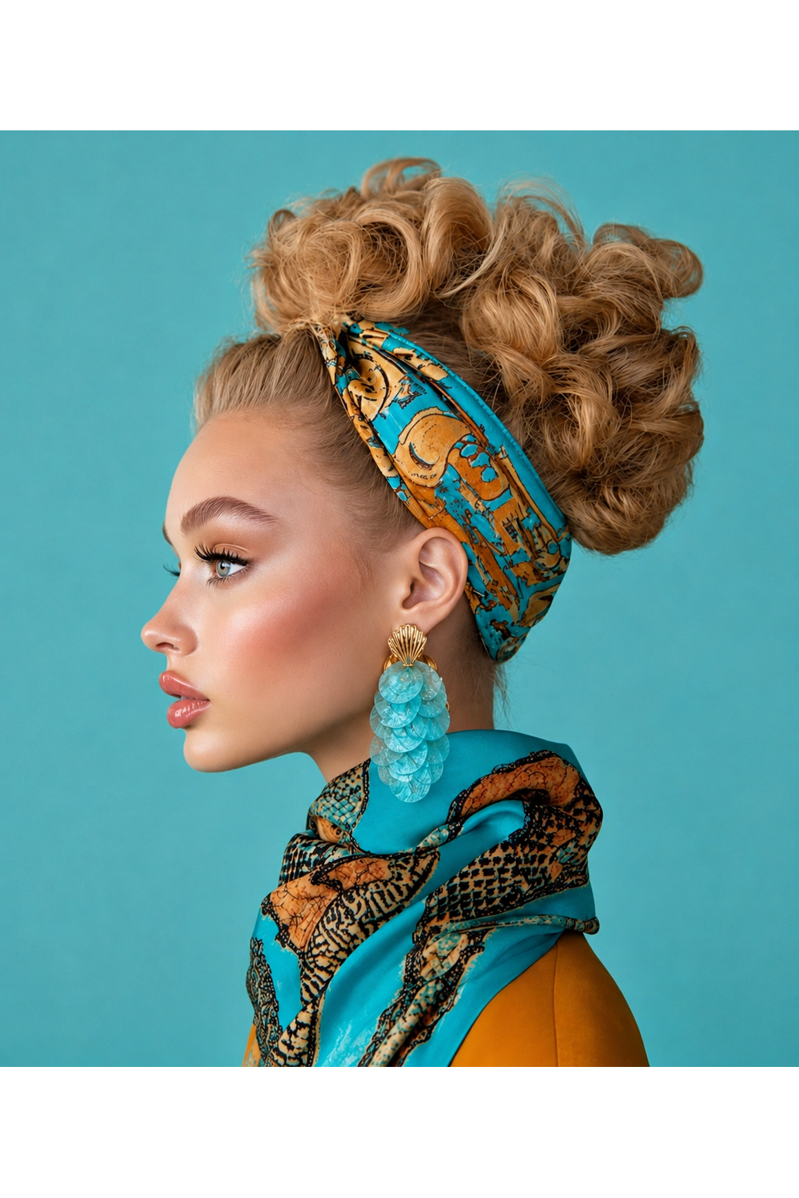 Color Pop Disc Oorbellen Turquoise