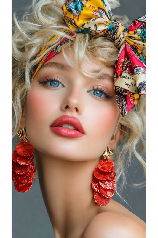 Color Pop Disc Oorbellen Corail