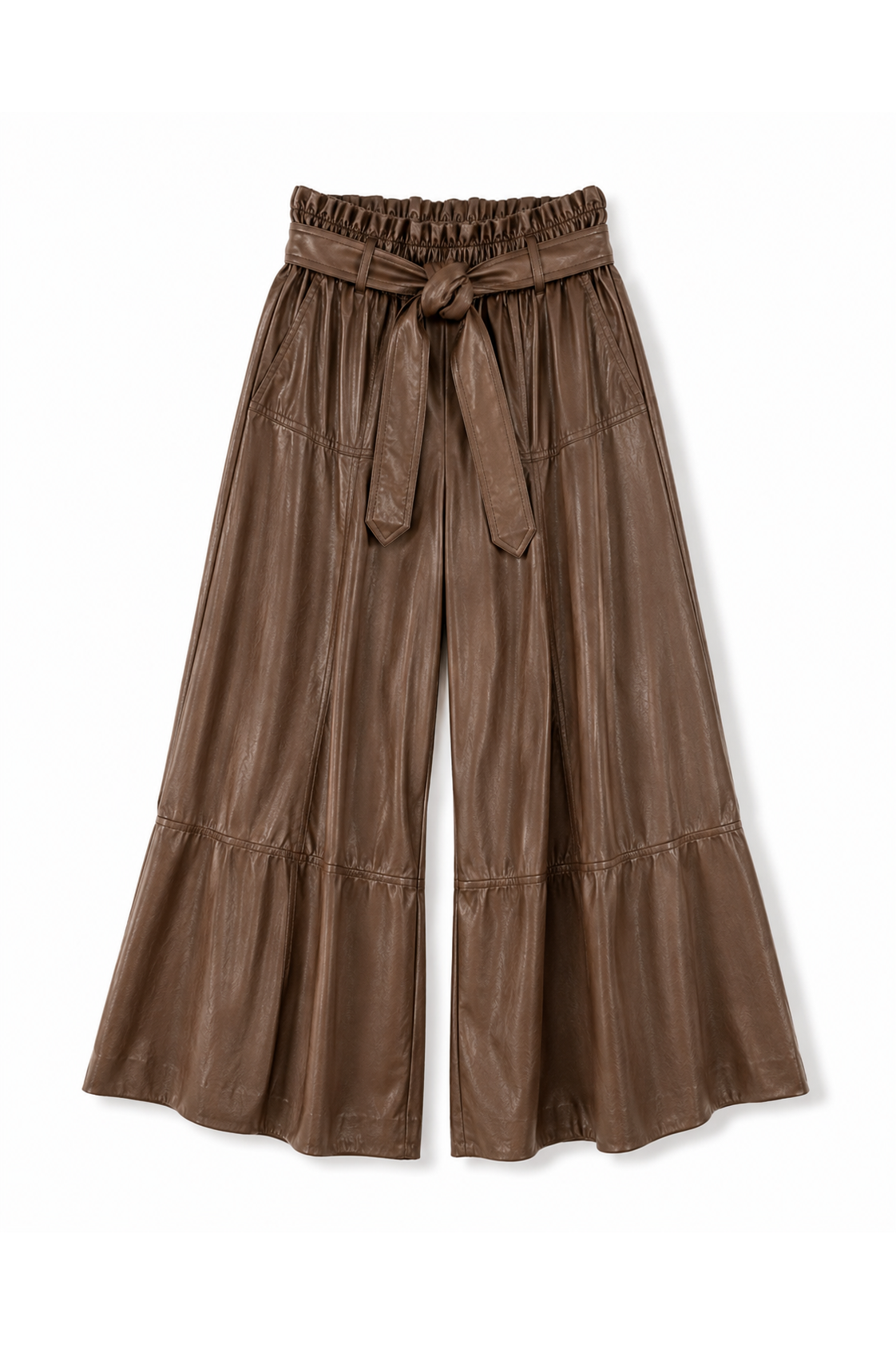 Boho Leather Flow Pants Bruin