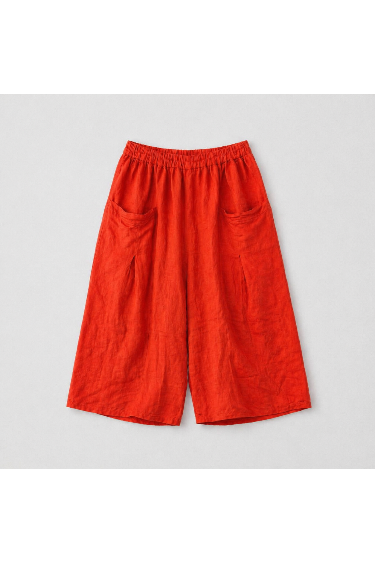 Linnen broek met grote zakken Rood