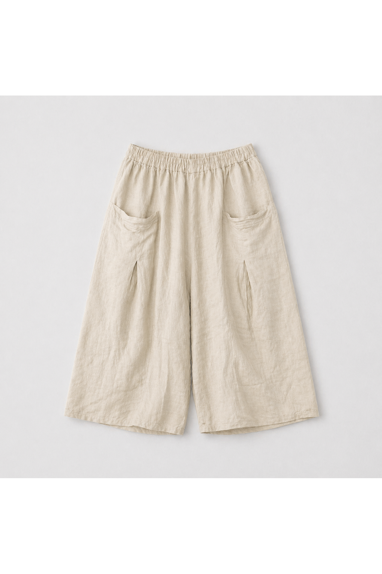 Linnen broek met grote zakken Ecru