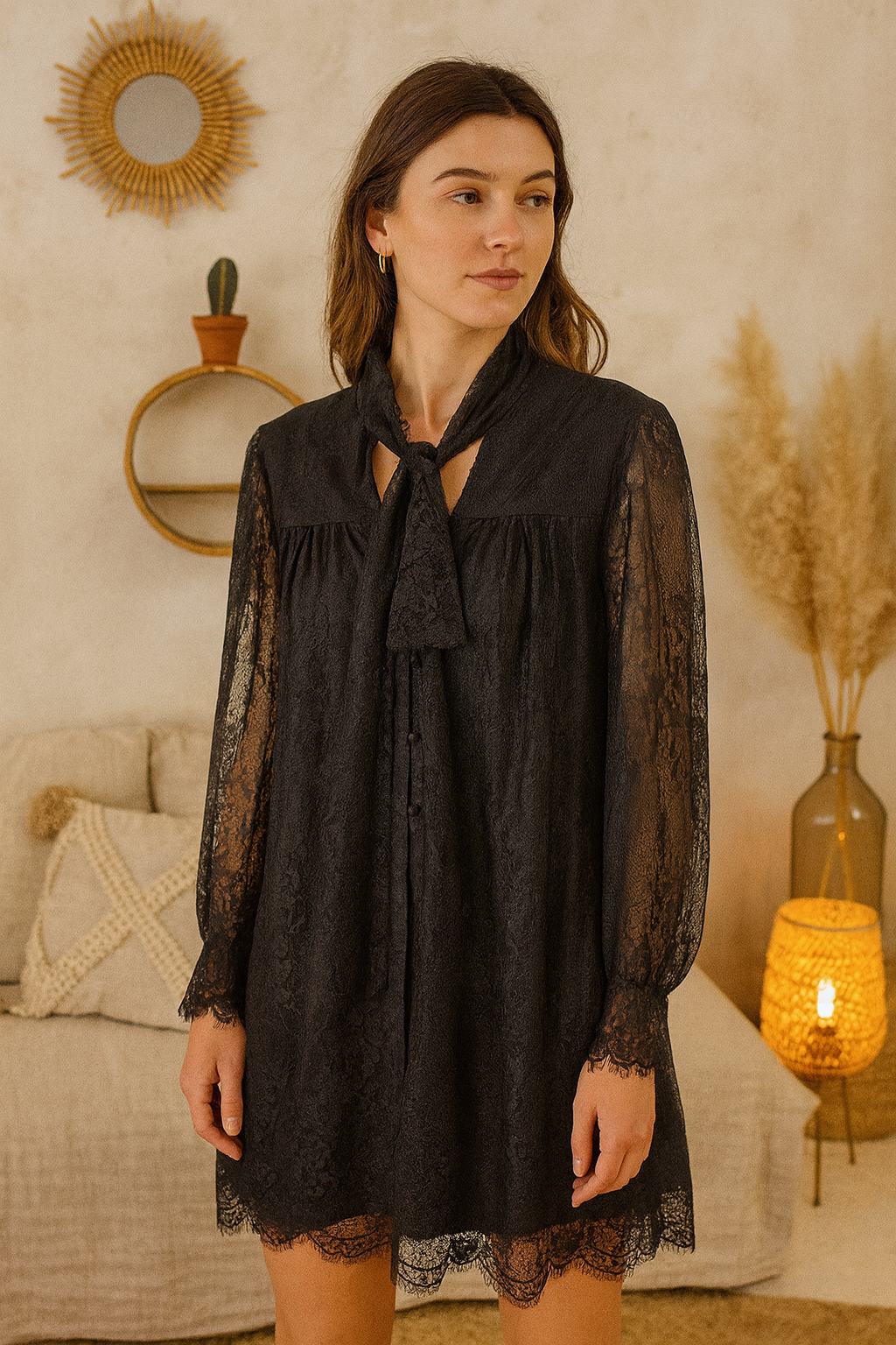 Jurk Bohemian Lace Zwart