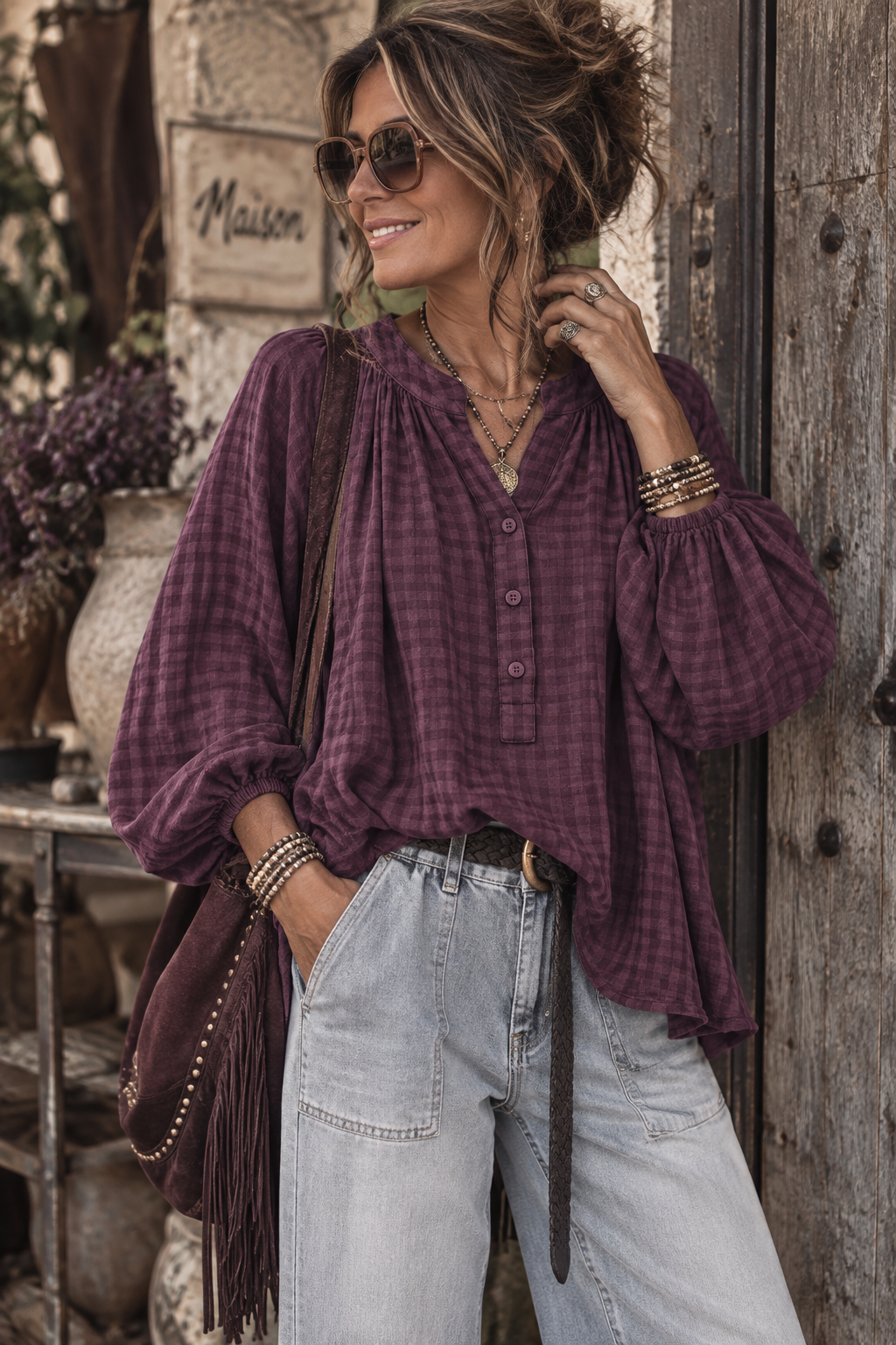 Livia Bloes Aubergine