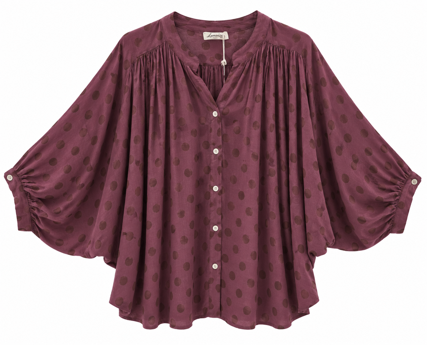 Bloes met stippen Aubergine