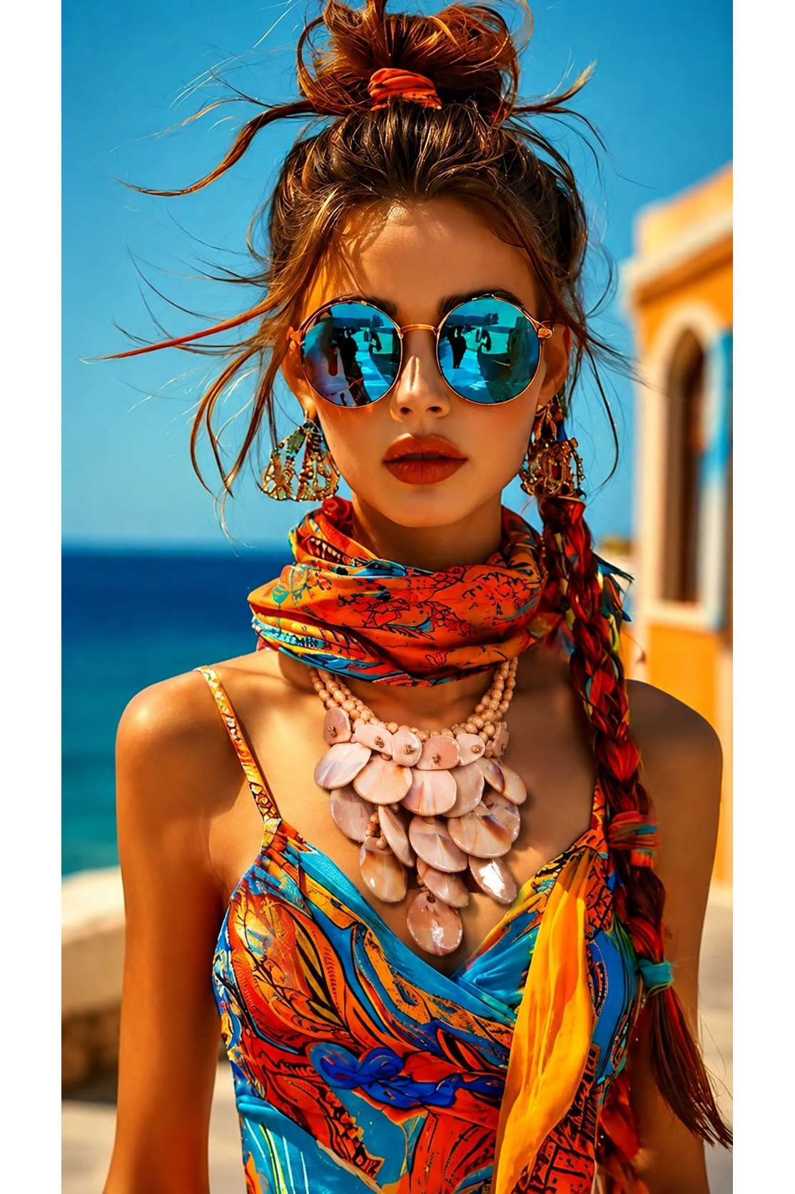 Statement Necklace Coral Bloom Naturel