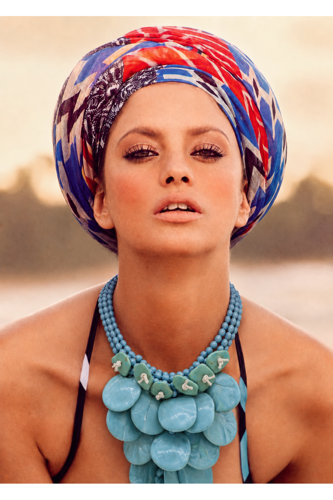 Statement Necklace Coral Bloom Lichtblauw