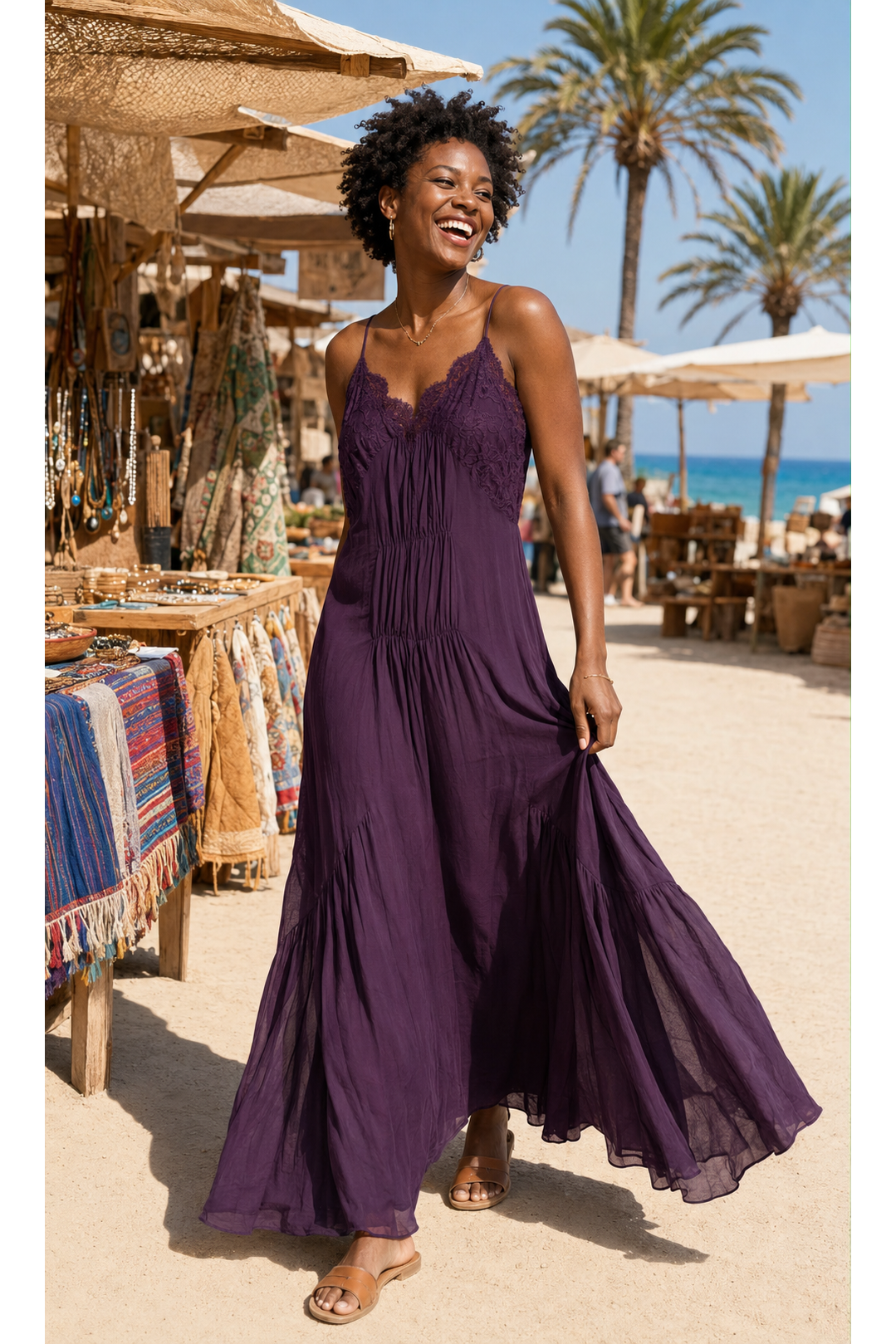 Lace Dreams Maxi Jurk Purple