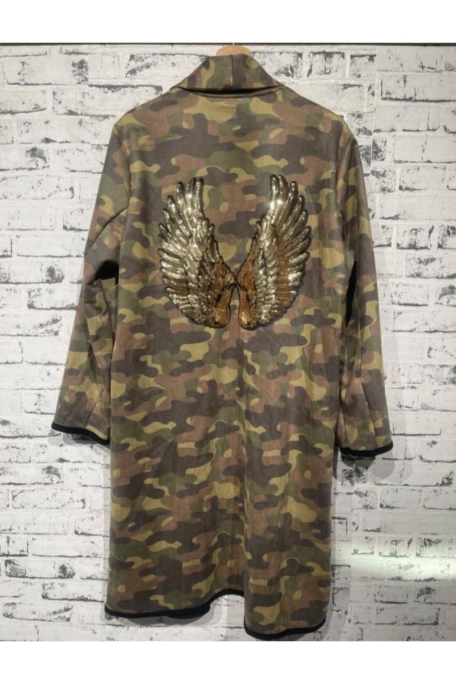 Camo Vest met Gouden Engelvleugels