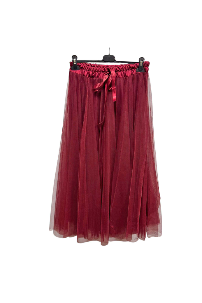 Bordeaux Tule Maxi Rok