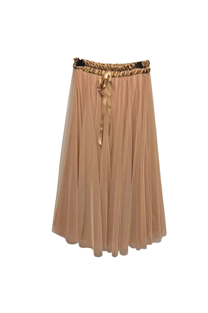 Camel Tule Maxi Rok