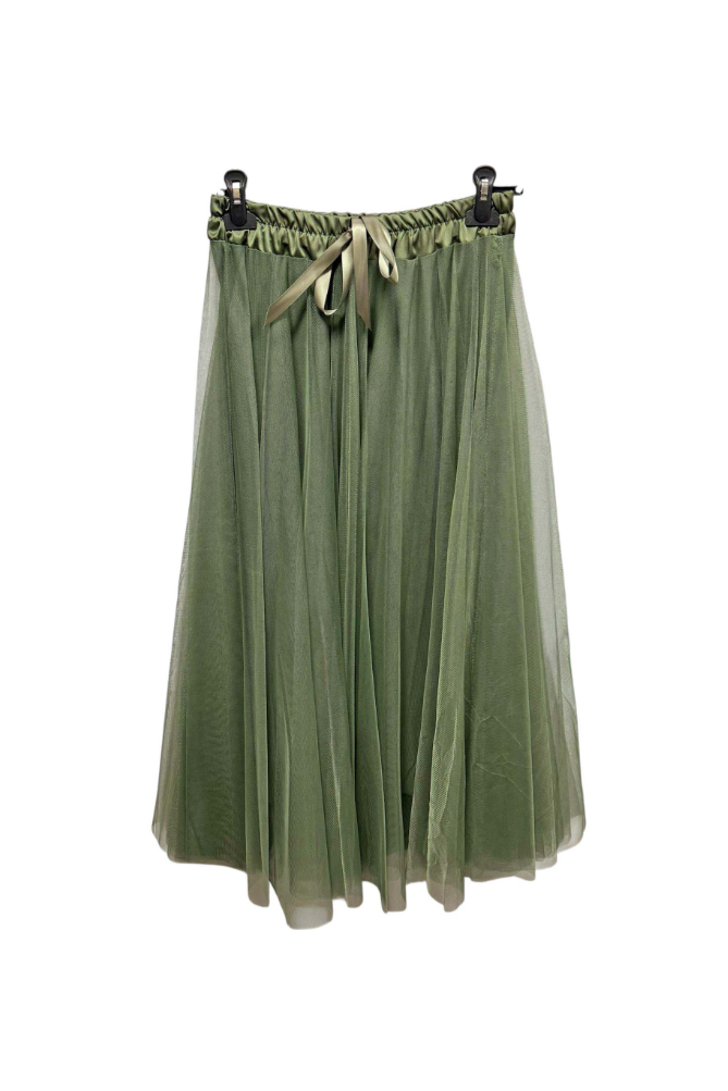 Kaki Tule Maxi Rok