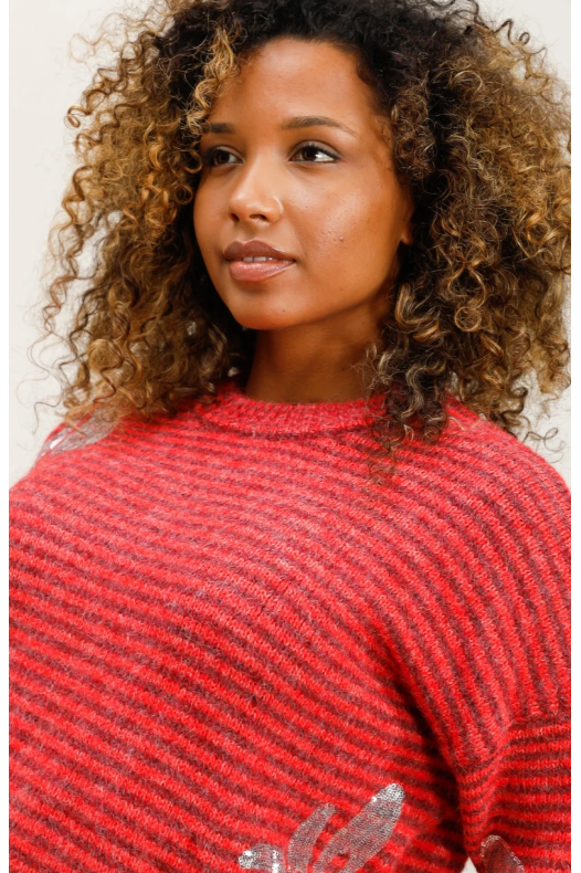 Pull gestreept Rood