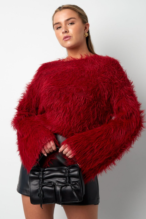 Fluffy knit Rood