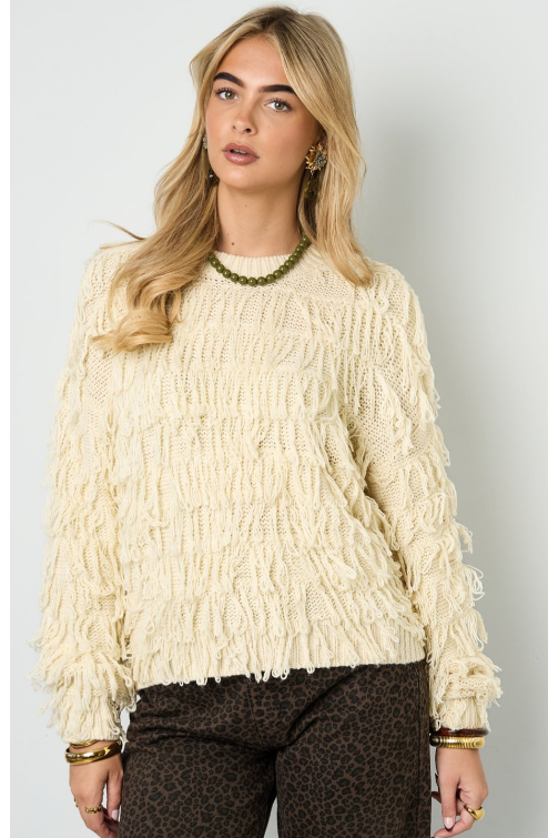 Fringe Knit Gebroken Wit