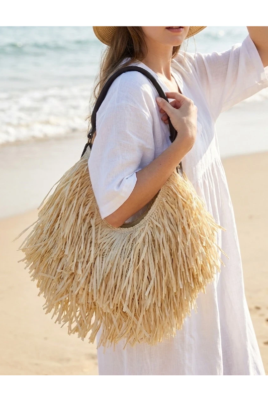 Boho Fringe Bag – Natural