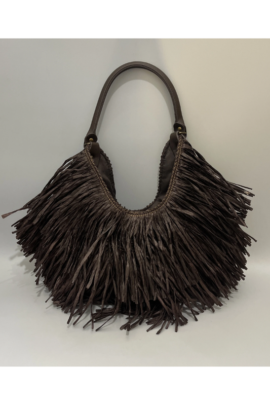 Boho Fringe Bag – Dark Brown