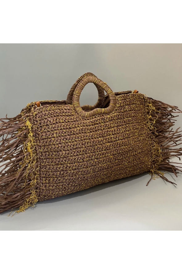 Boho Woven Bag – Dark Brown