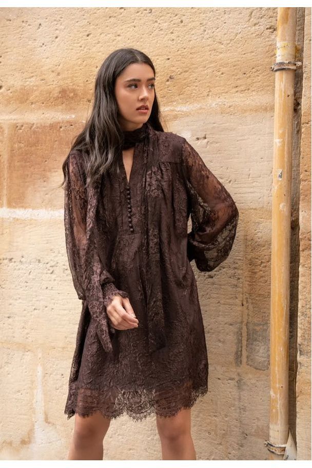 Jurk Bohemian Lace Bruin