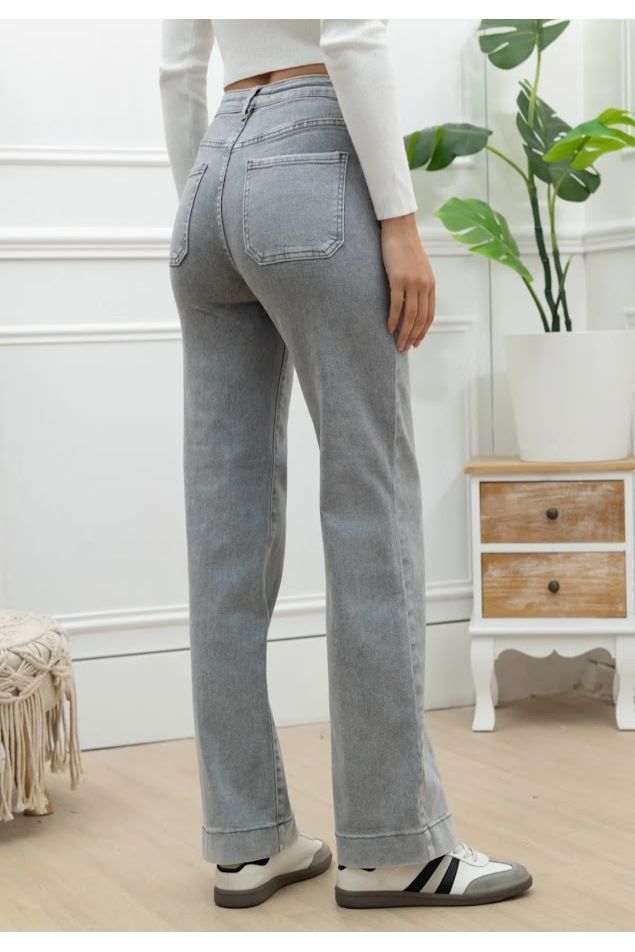Boho-Jeans met Vlechtpockets – Grey Vintage