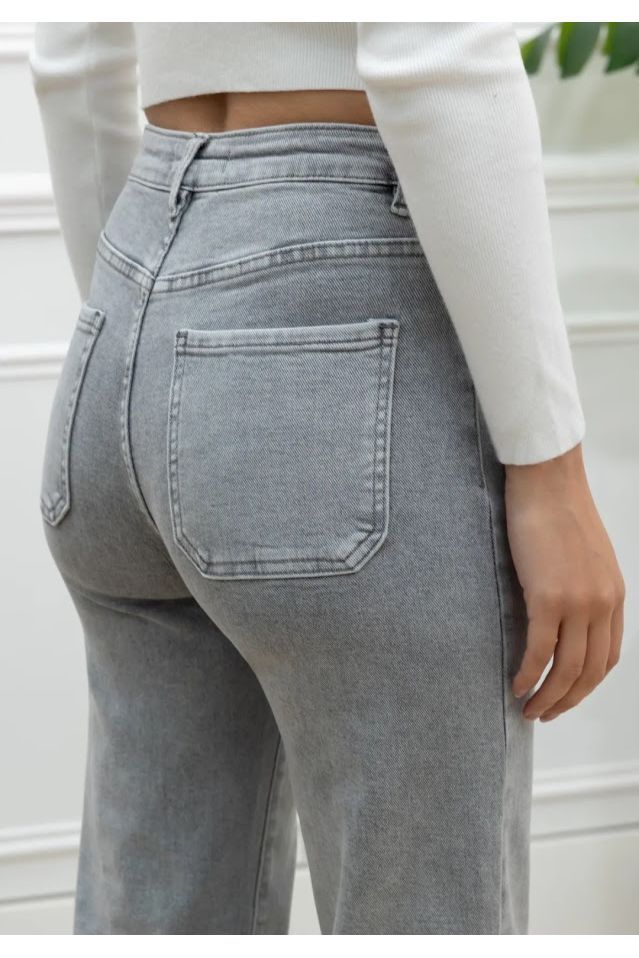 Boho-Jeans met Vlechtpockets – Grey Vintage