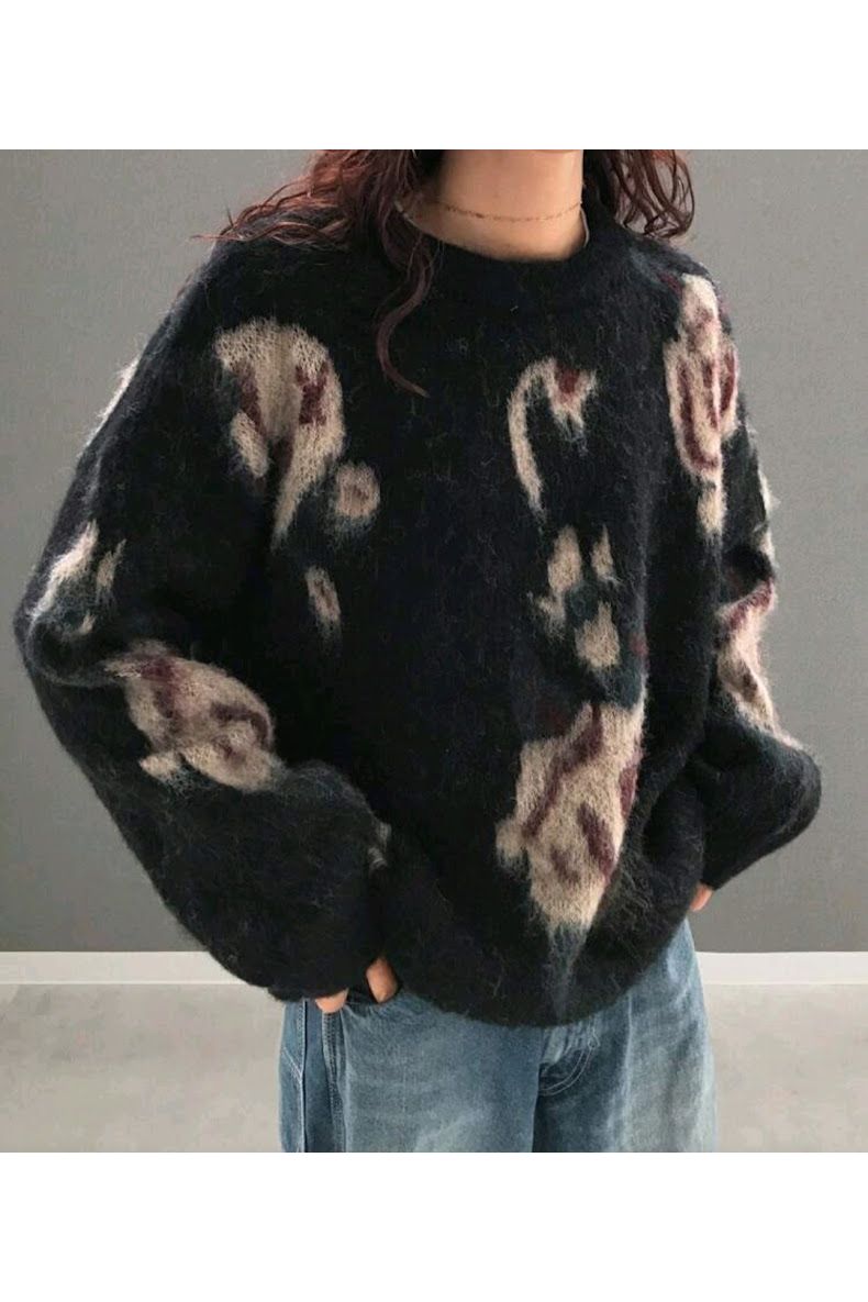 Gebreide Bloemenpull