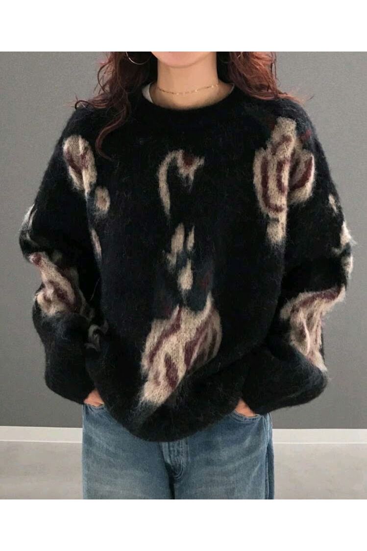 Gebreide Bloemenpull