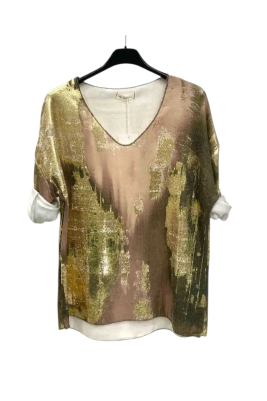 Shirt "Kaki abstract"