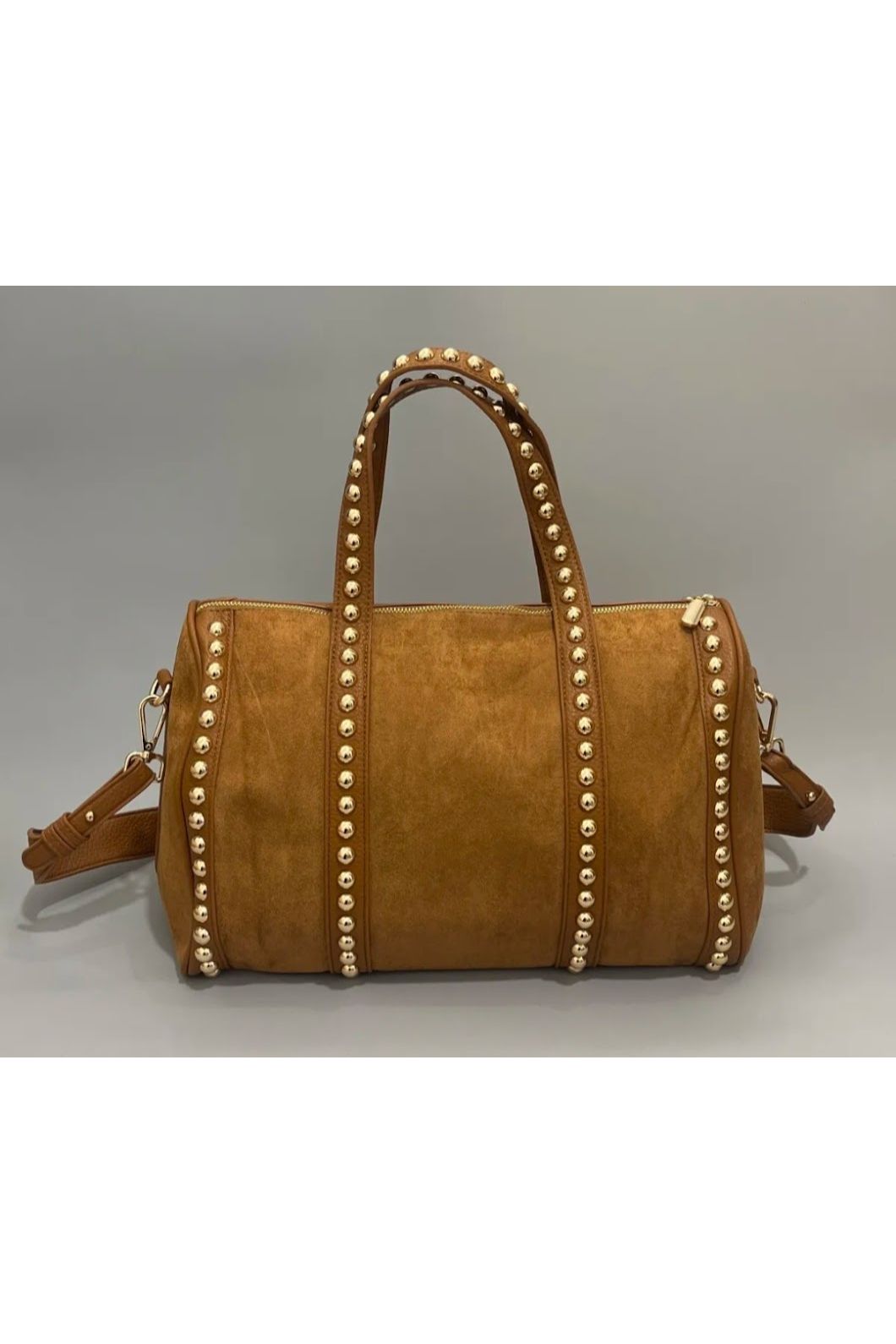Studded Bowling Bag Camel