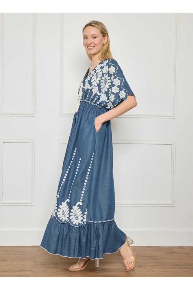 Maxi Jurk Denimblauw