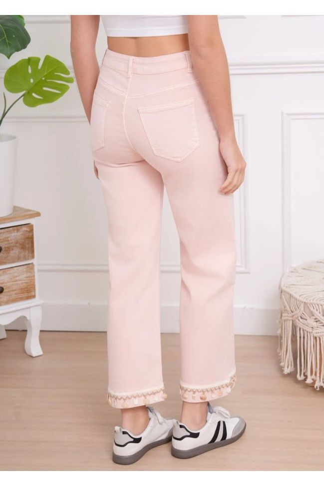 Wide Leg Shell Jeans Lichtroze