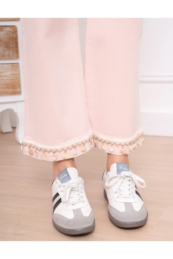 Wide Leg Shell Jeans Lichtroze