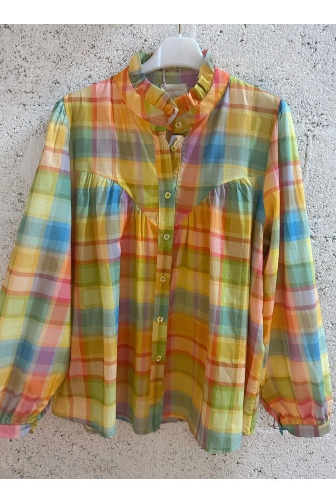 Pastel ruit bloes