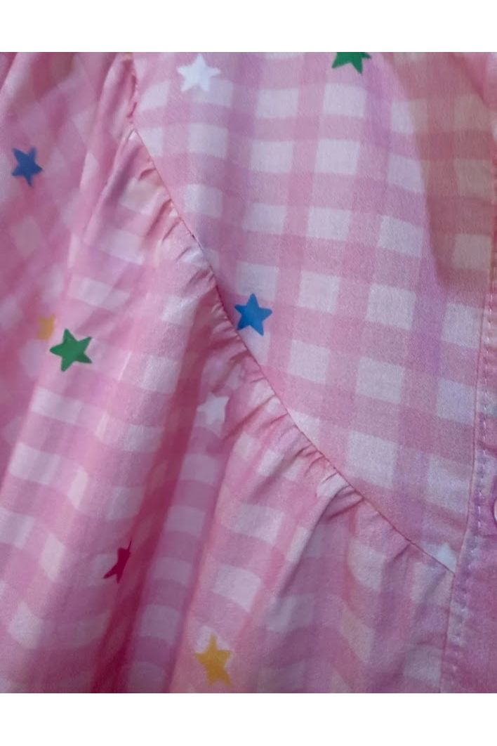 Roze ruit bloes met sterretjes