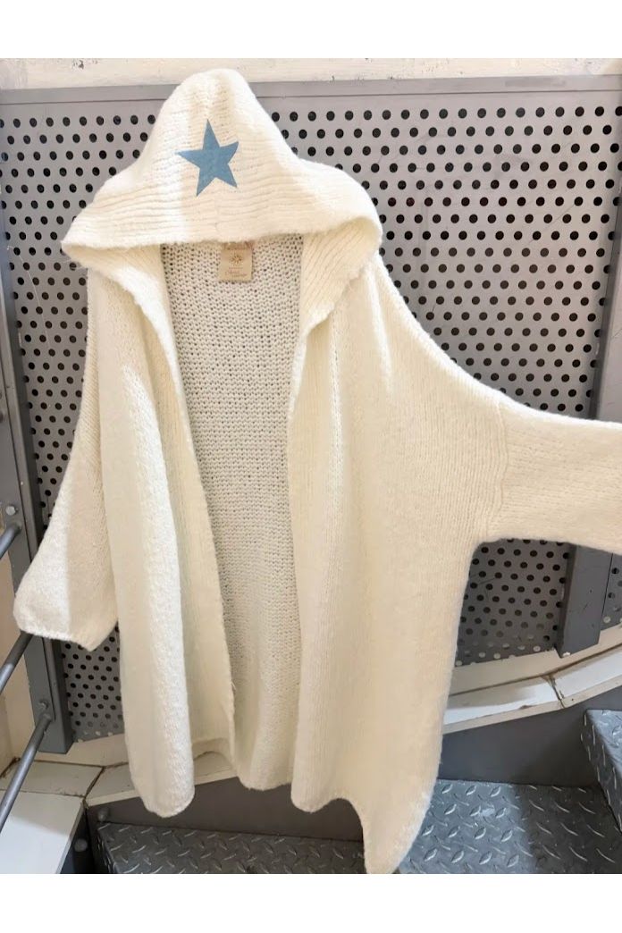 Lange cardigan met kap