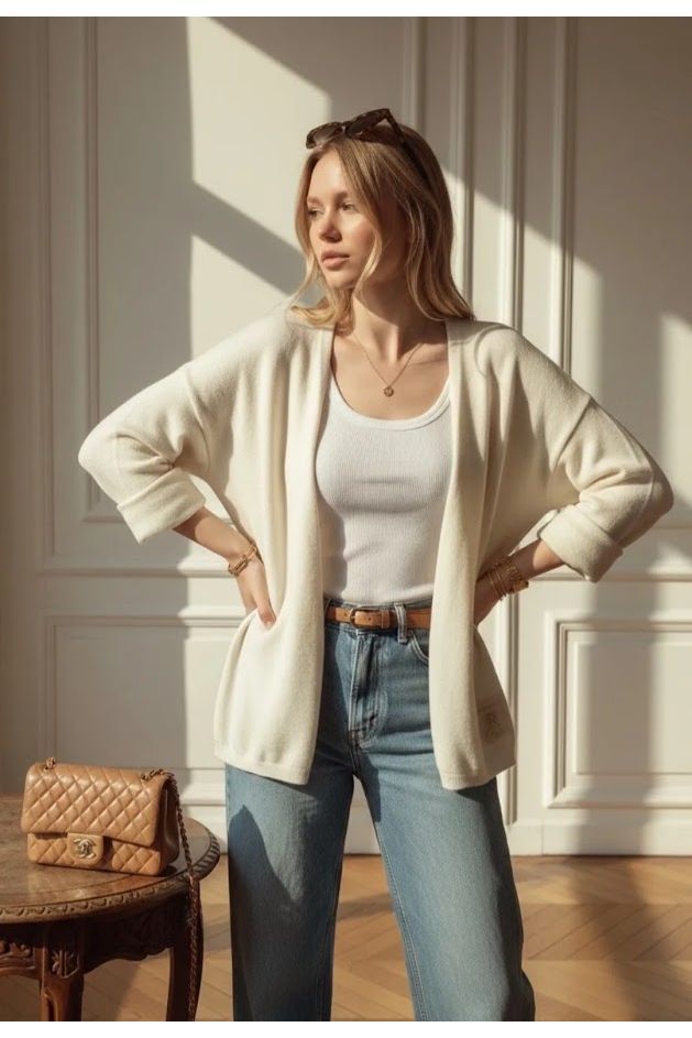 Basic cardigan ecru