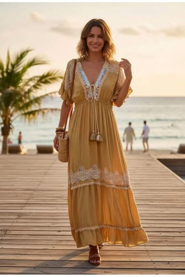Boho Lace Maxi Dress