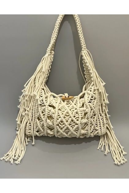 Boho Macramé Schoudertas Off White