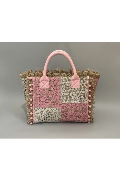 Boho Lace Handbag Roze