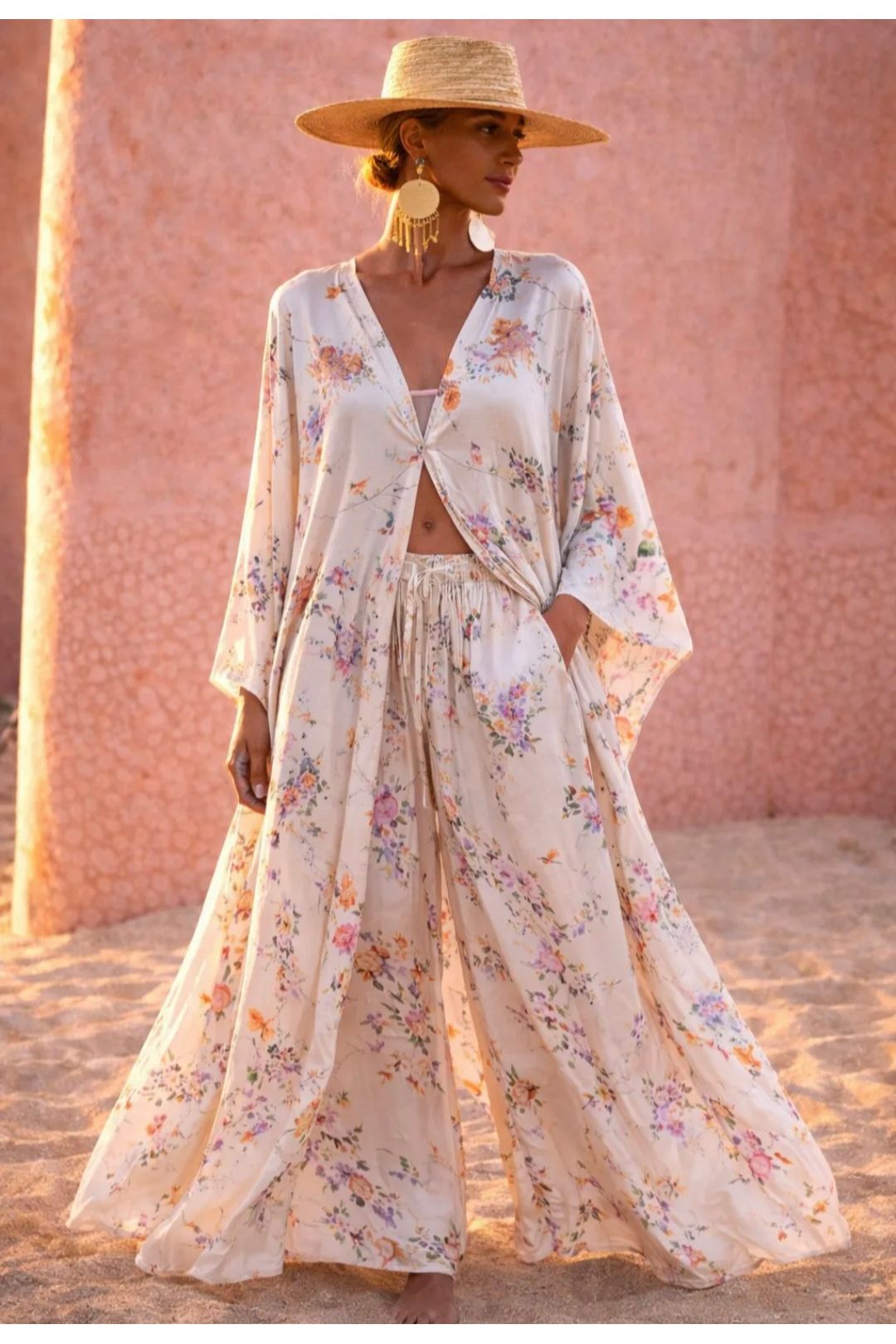 Bohemian maxi jurk met bloemenprint