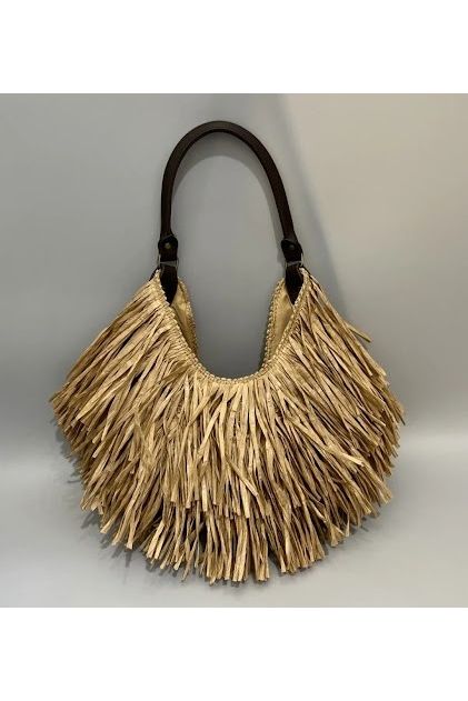Boho Fringe Handtas Natural Beige